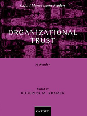 cover image of Organizational Trust